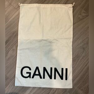 Ganni Cream Dust Bag with Black Logo